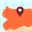Local Expertise Icon - map of Bulgaria with a pin on Sofia