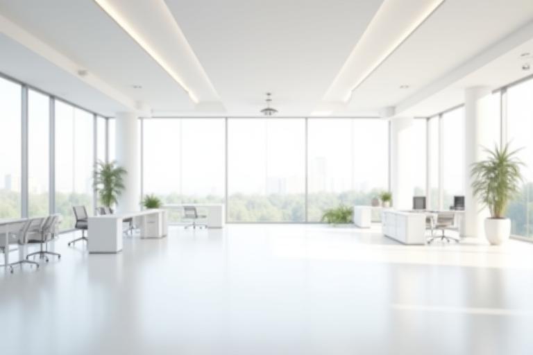 Modern office space photography for corporate branding, minimalist design