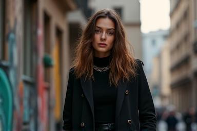 Example of a model portfolio shoot in an urban setting