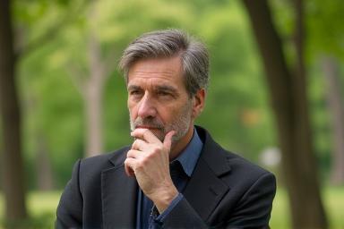 Example of Portrait Photography by Svetlina Photo Studio, a thoughtful man in a park